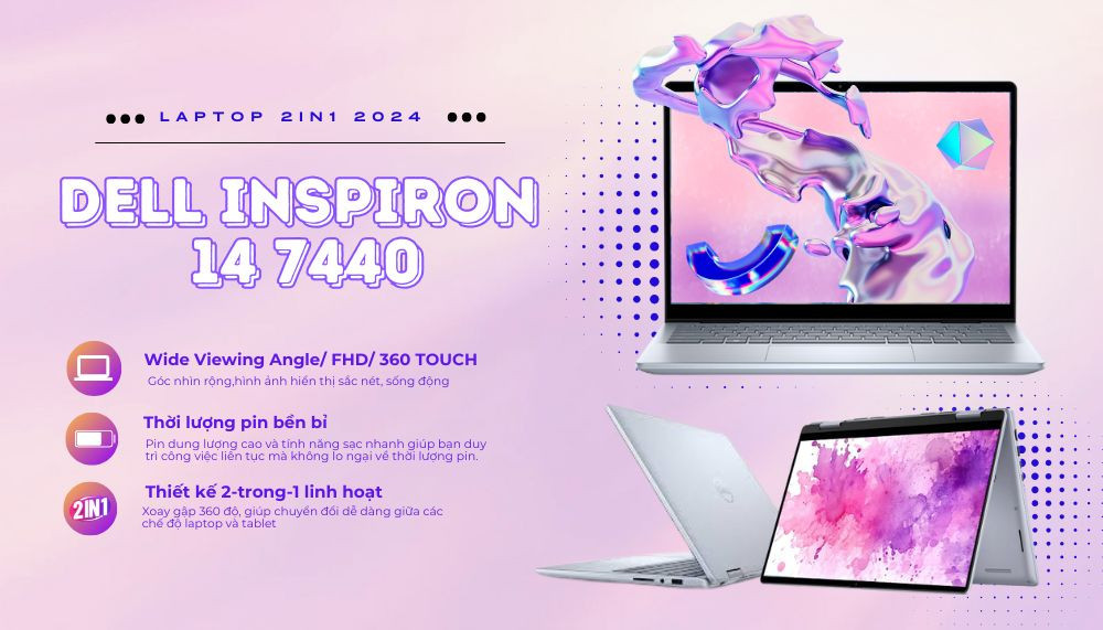 Dell Inspiron 7440 - Chip đời MỚI NHẤT 2024 mạnh mẽ